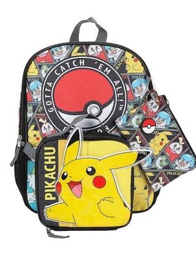 Pikachu Pokemon Kids Backpack - Yellow & Black